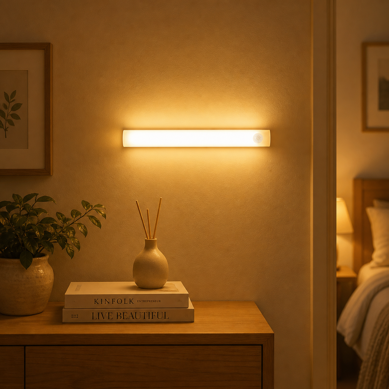 Motion Sensor LED Light Bar – Rechargeable Cabinet & Mirror Lamp