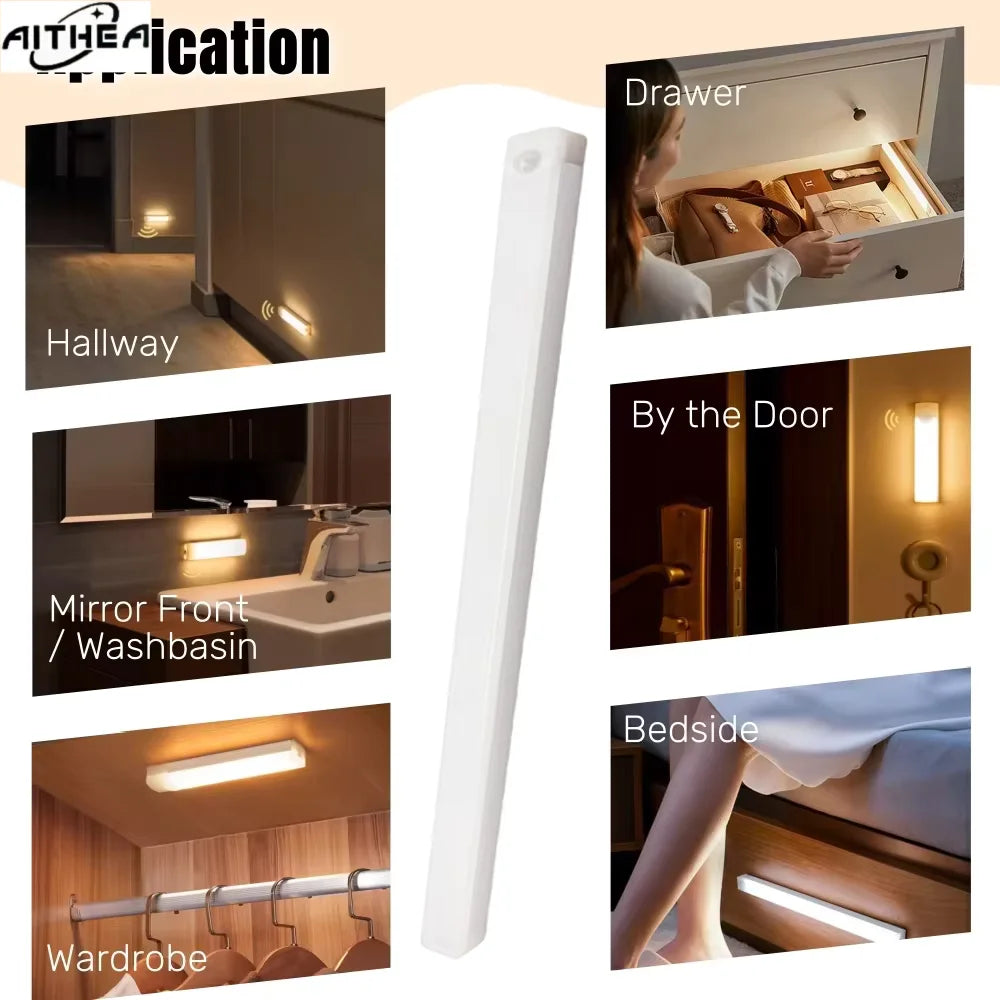 Motion Sensor LED Light Bar – Rechargeable Cabinet & Mirror Lamp