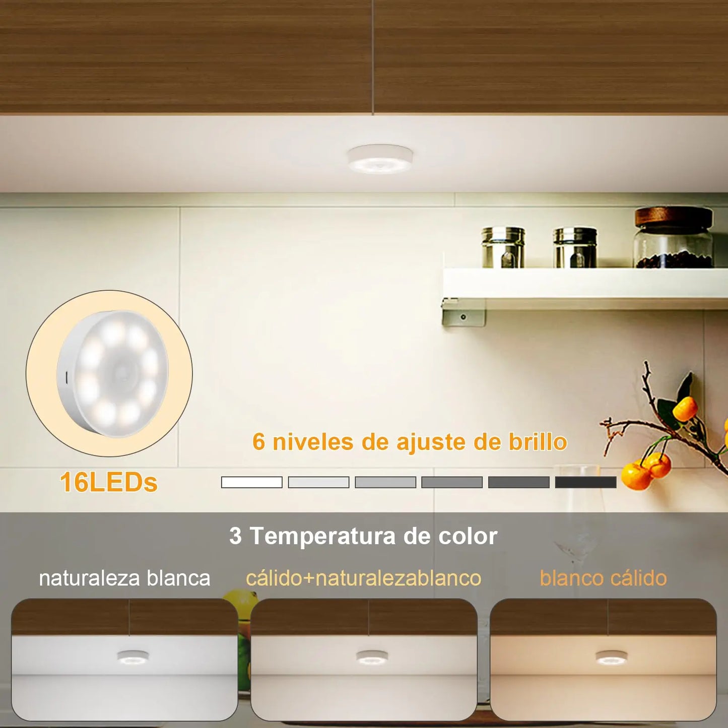 Magnetic Wireless Warm White Lamp for Closet, Bed & Cabinet