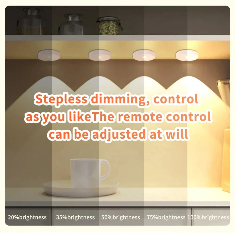 Rechargeable LED Under Cabinet Light – Dimmable, Wireless, Remote Control Night Lamp
