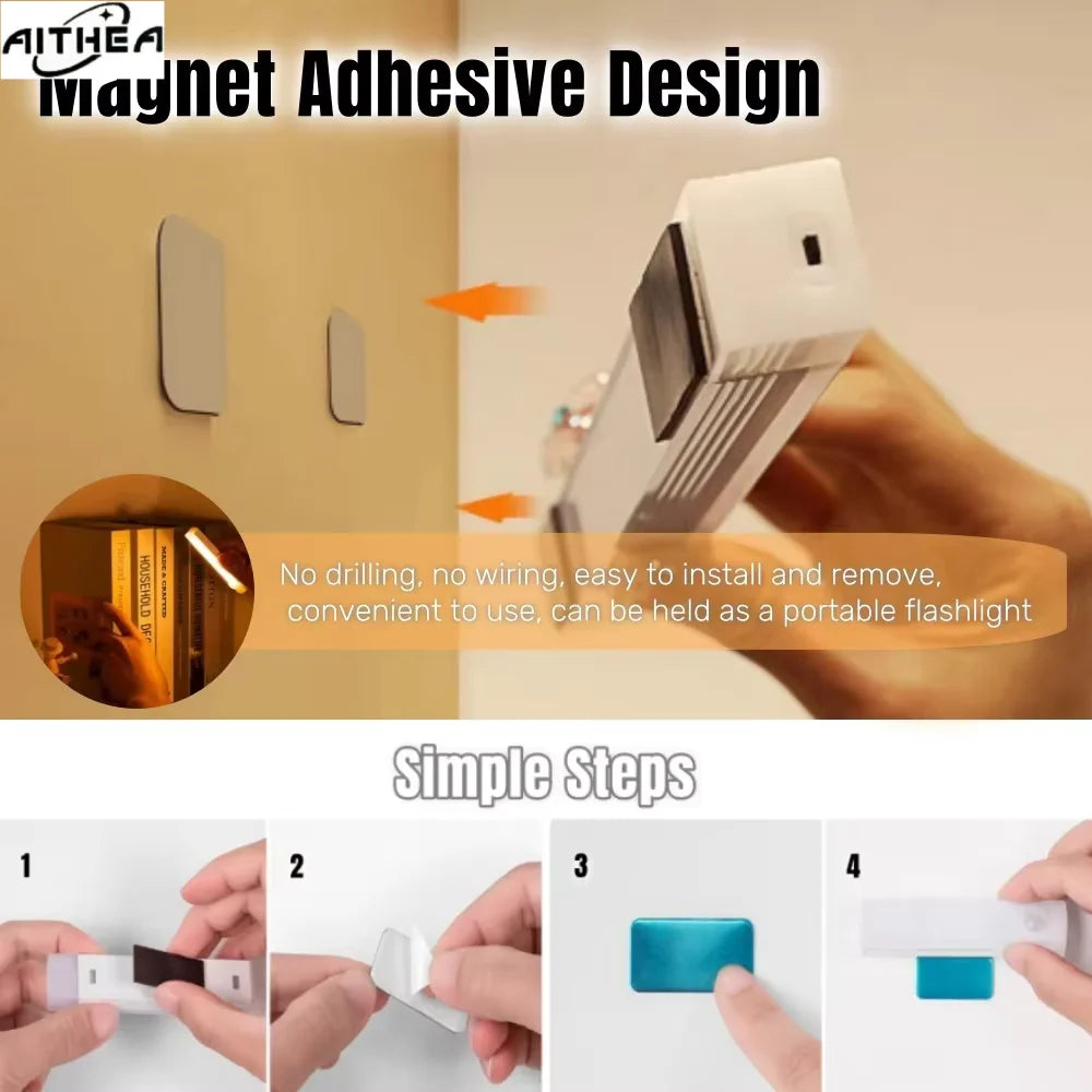 Motion Sensor LED Light Bar – Rechargeable Cabinet & Mirror Lamp