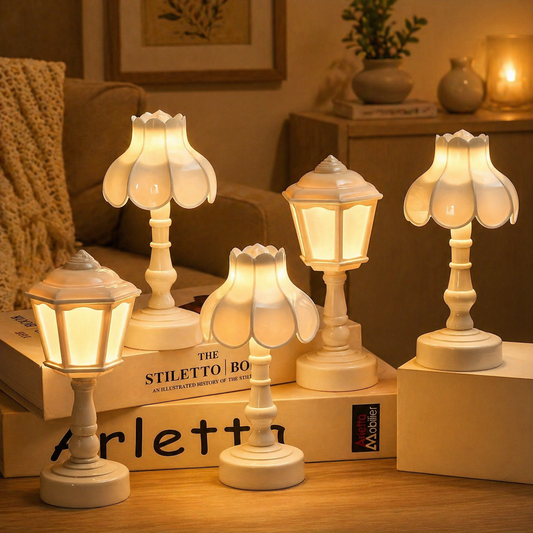 Pagoda Bud LED Lamp – Floral Night Light, Battery Powered Table Decor