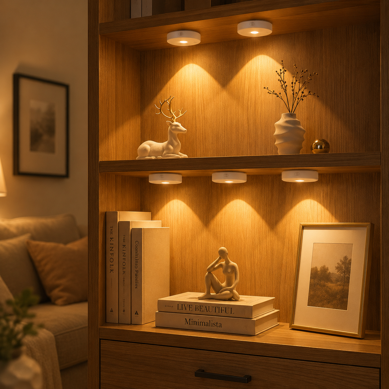 Rechargeable LED Under Cabinet Light – Dimmable, Wireless, Remote Control Night Lamp